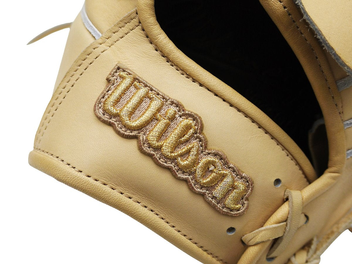 WILSON Japan Staff DUAL Hardball 11.5 inch Left Hand Throw Pitcher Glove - Premium Kip Leather Blonde