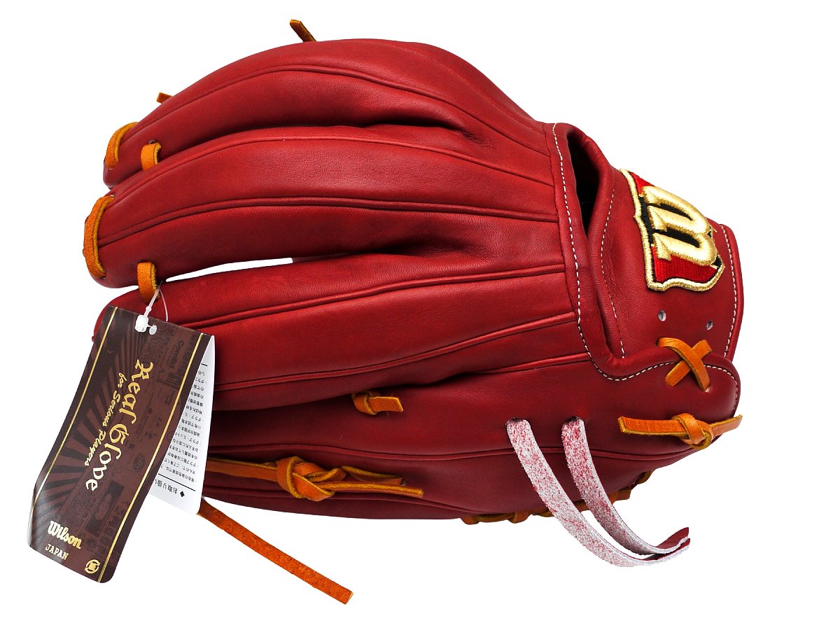 WILSON Japan Staff Dual 1724 Pattern Hardball Teddy Bear 11.75 inch Infielder Glove - Burgundy