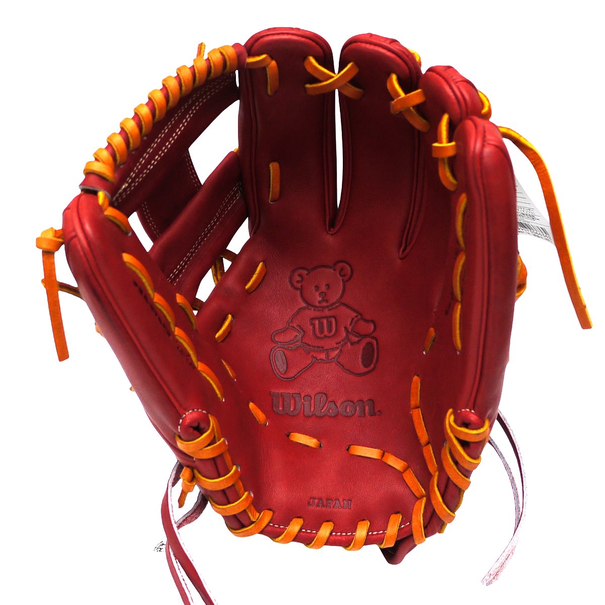 WILSON Japan Staff Dual 1724 Pattern Hardball Teddy Bear 11.75 inch Infielder Glove - Burgundy