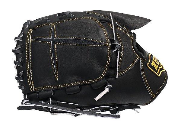ZETT Pro Japan Steerhide 12 inch Left Hand Throw Pitcher Glove - Black #4