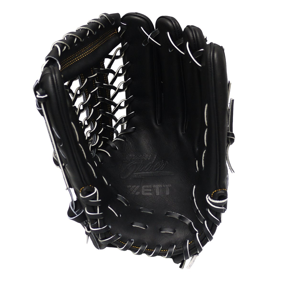ZETT Pro Japan Steerhide 12.75 inch Outfielder Glove - Black #7
