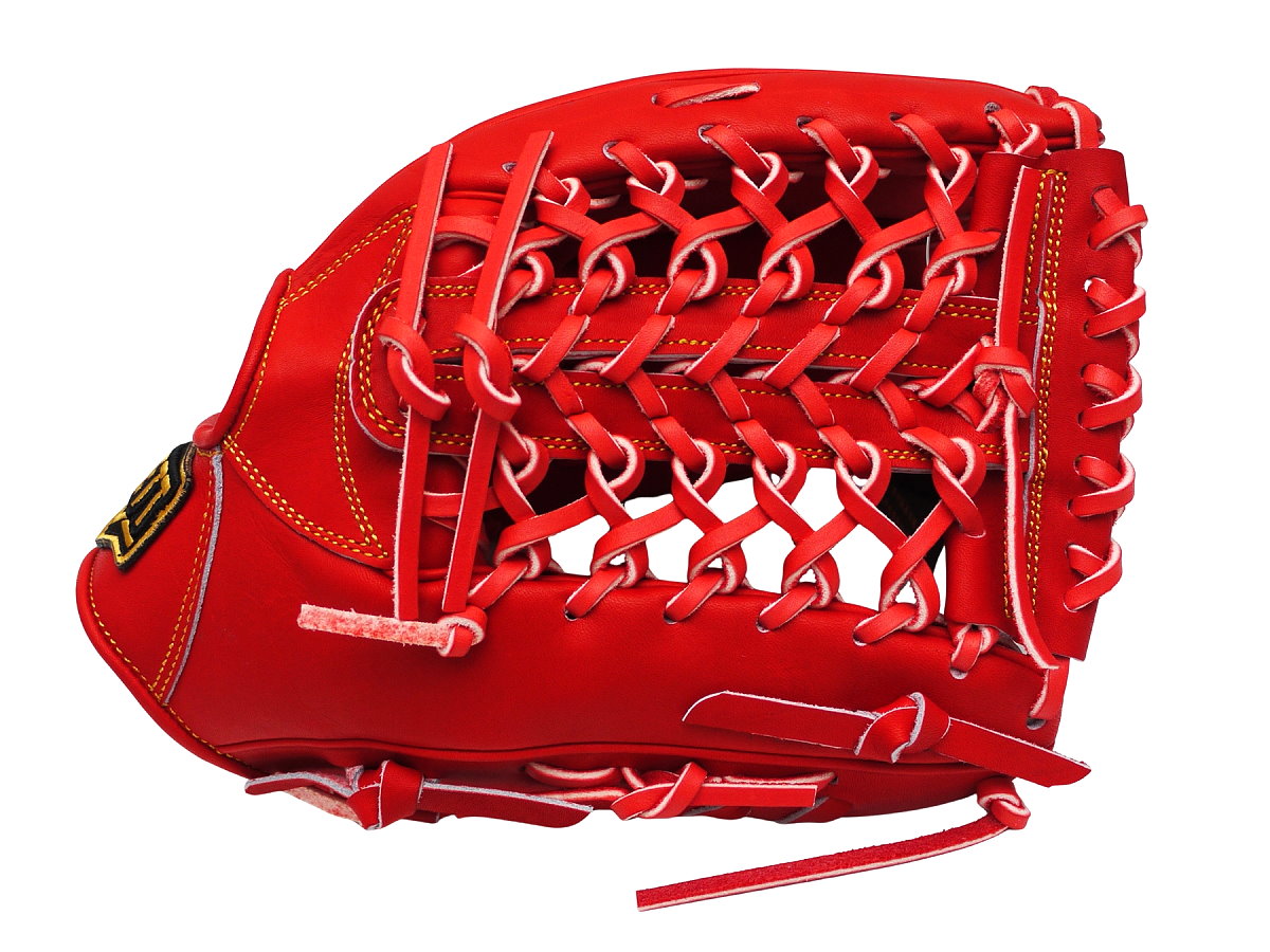 ZETT Pro Japan Steerhide 12.75 inch Outfielder Glove - Red #4