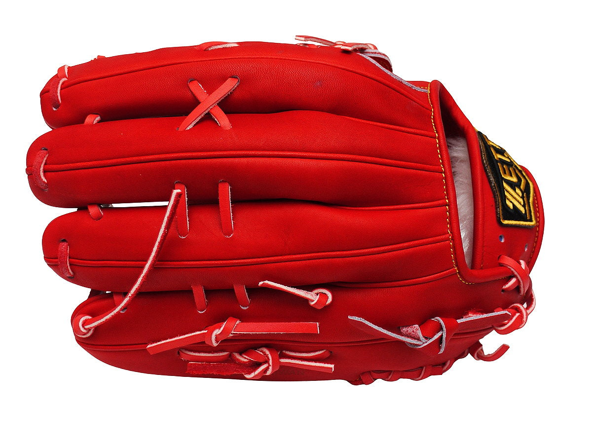 ZETT Pro Japan Steerhide 12.75 inch Outfielder Glove - Red #5