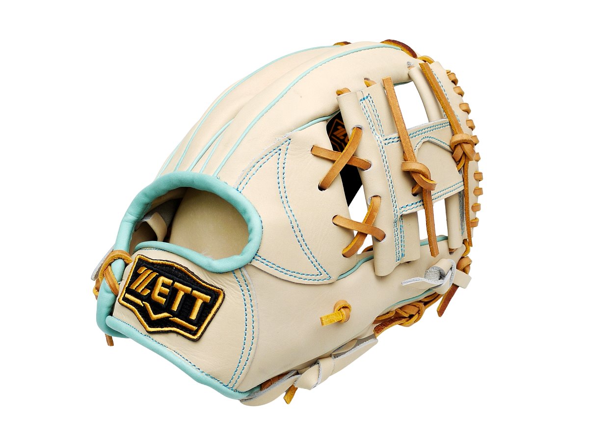 ZETT Pro Model Elite 11.5 inch Infielder Glove - Beige/Skyblue #1