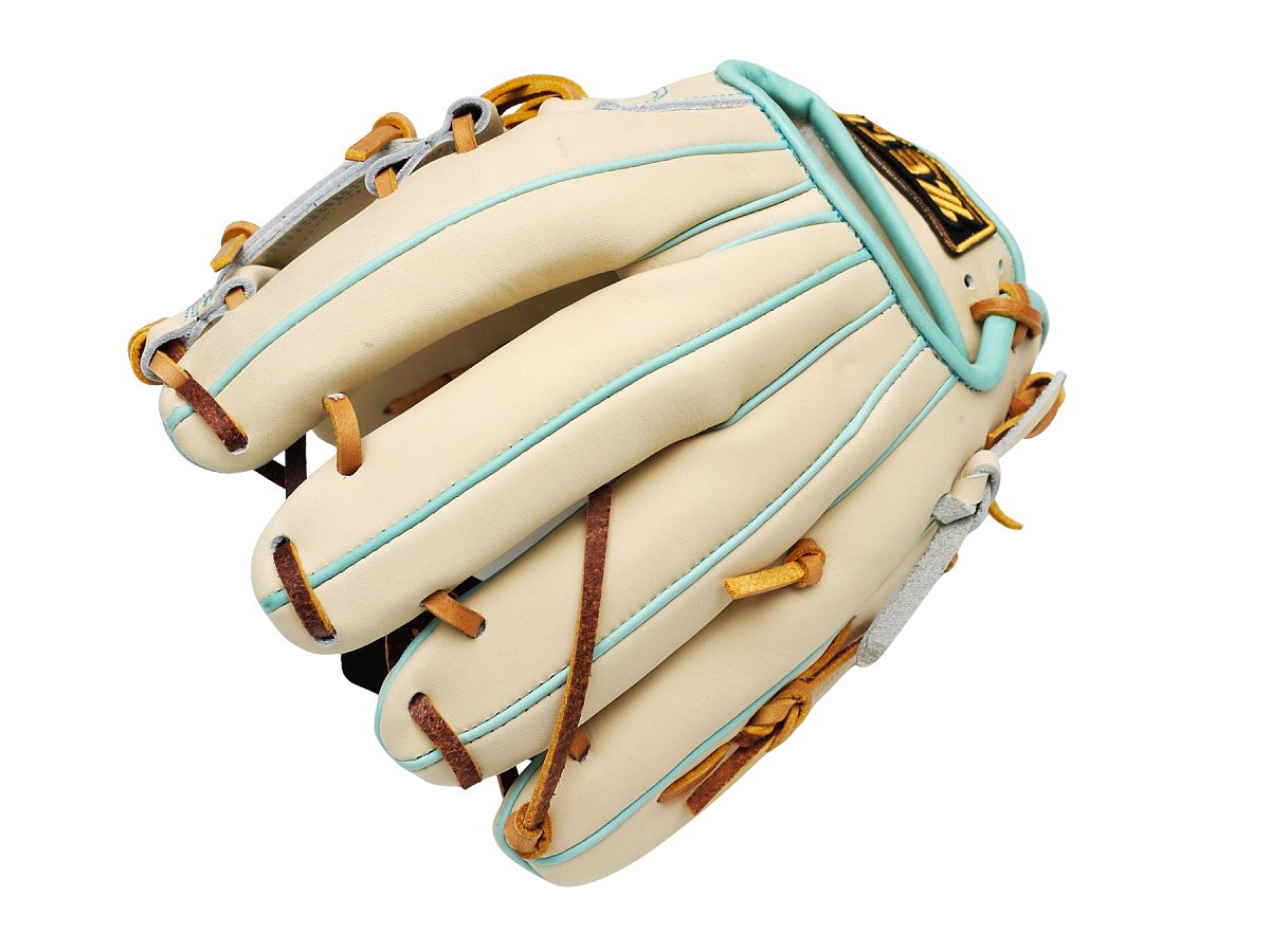 ZETT Pro Model Elite 11.5 inch Infielder Glove - Beige/Skyblue #3