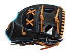ZETT Pro Model Elite 11.5 inch Infielder Glove - Black/Skyblue #4