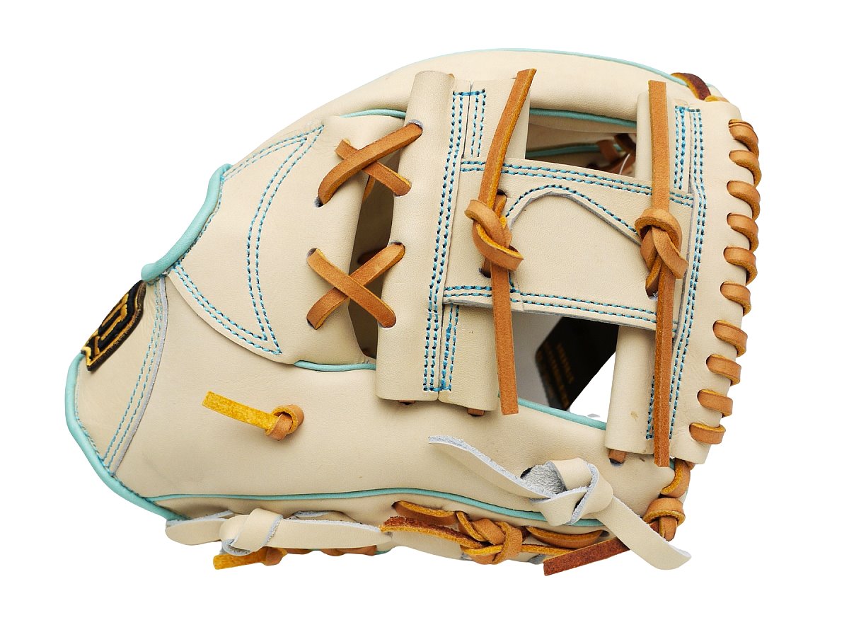ZETT Pro Model Elite 11.5 inch Infielder Glove - Beige/Skyblue #4
