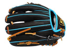 ZETT Pro Model Elite 11.5 inch Infielder Glove - Black/Skyblue #5