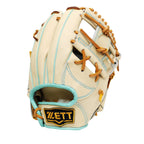 ZETT Pro Model Elite 11.5 inch Infielder Glove - Beige/Skyblue #6