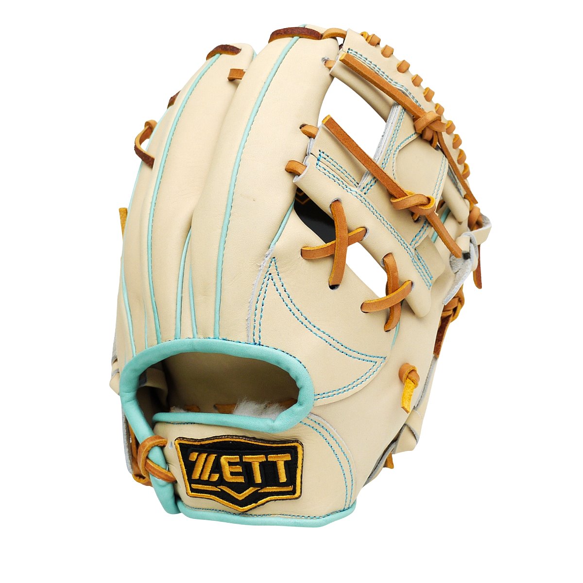 ZETT Pro Model Elite 11.5 inch Infielder Glove - Beige/Skyblue #6