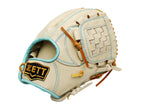 ZETT Pro Model Elite 11.75 inch Infielder Glove - Beige/Skyblue
