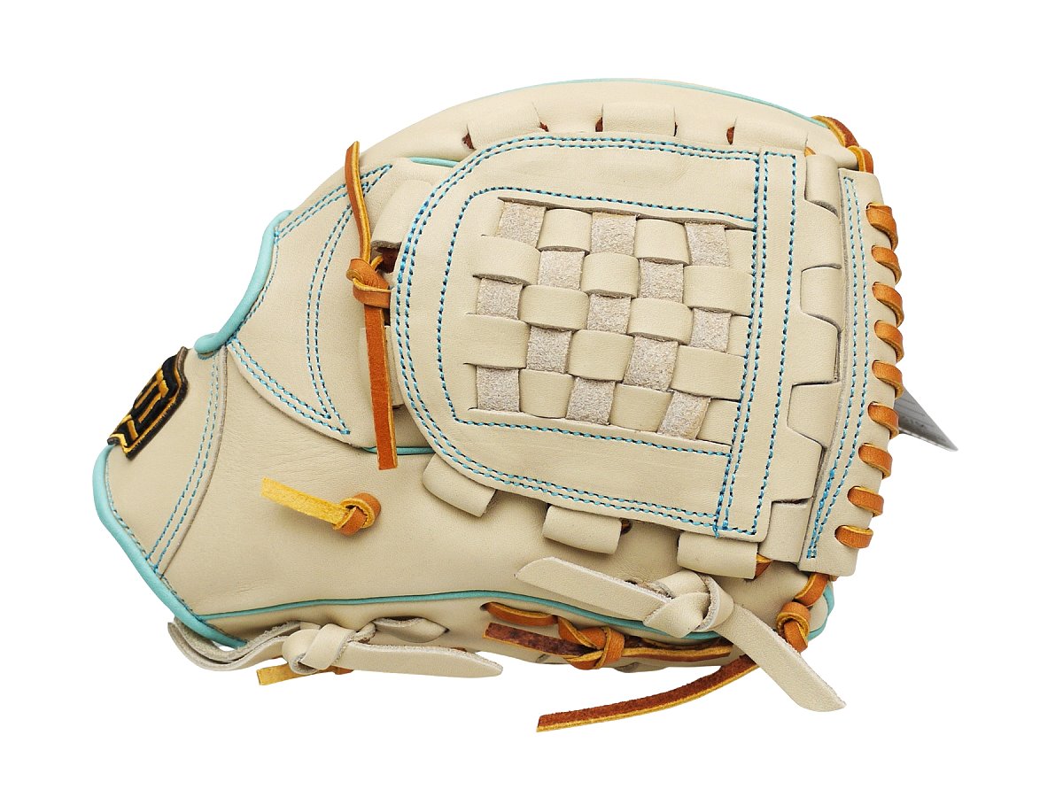 ZETT Pro Model Elite 11.75 inch Infielder Glove - Beige/Skyblue