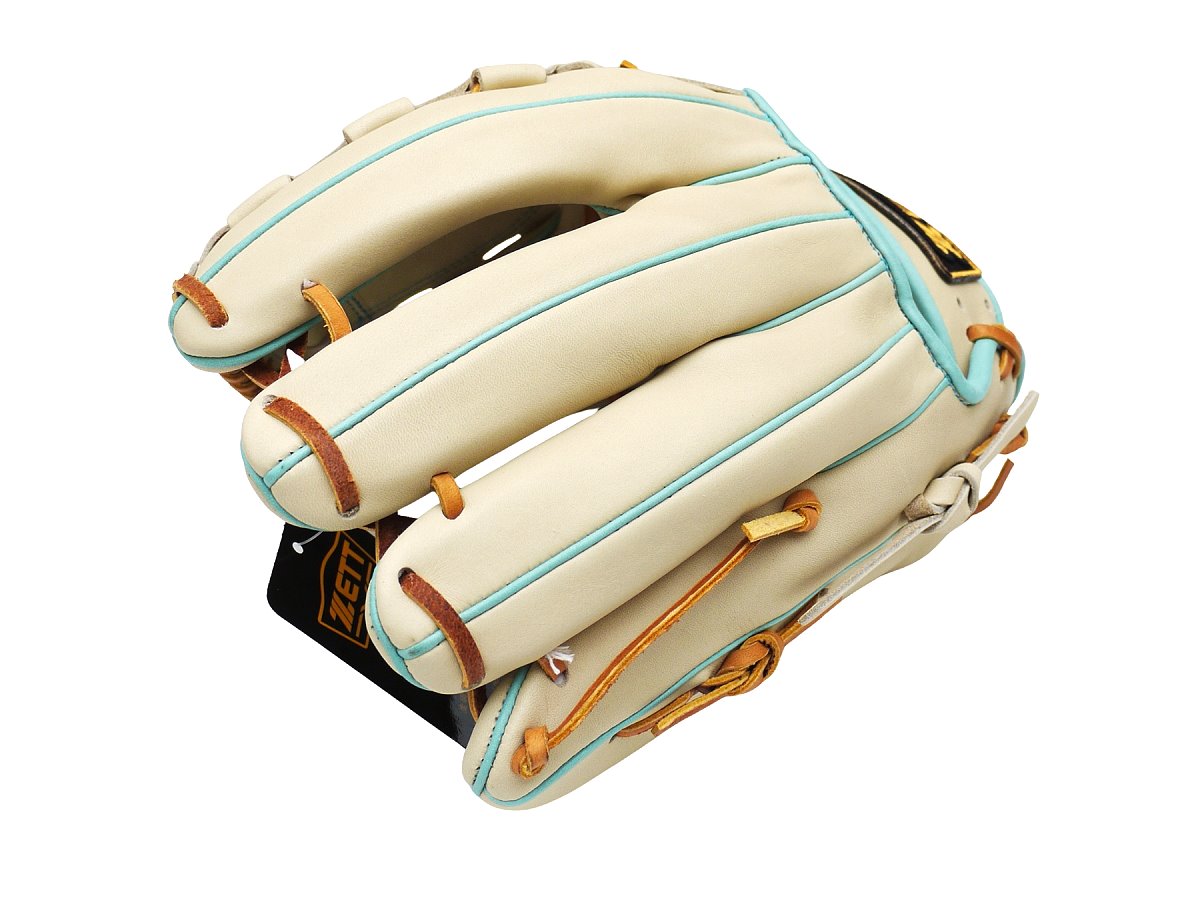 ZETT Pro Model Elite 11.75 inch Infielder Glove - Beige/Skyblue