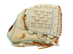 ZETT Pro Model Elite 11.75 inch Infielder Glove - Beige/Skyblue