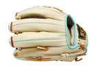 ZETT Pro Model Elite 11.75 inch Infielder Glove - Beige/Skyblue
