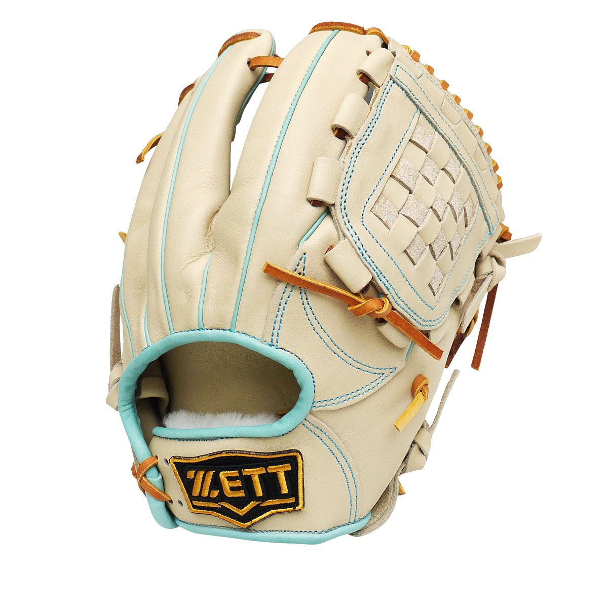 ZETT Pro Model Elite 11.75 inch Infielder Glove - Beige/Skyblue