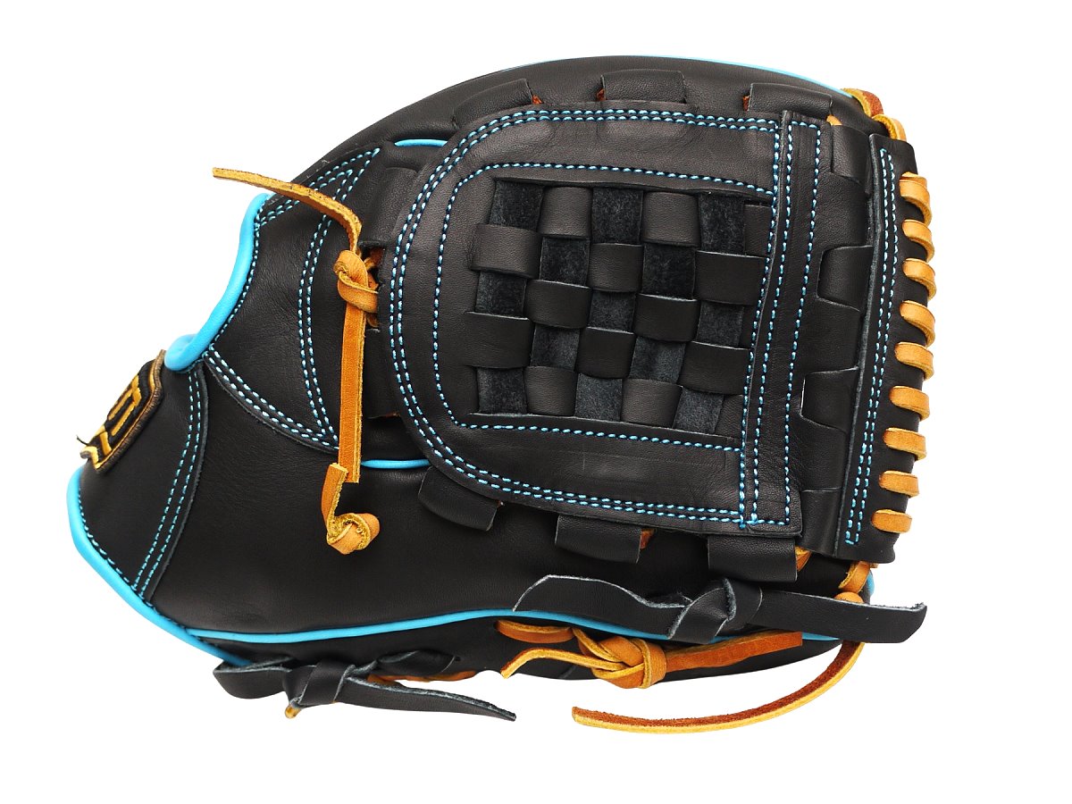 ZETT Pro Model Elite 11.75 inch Infielder Glove - Black/Skyblue