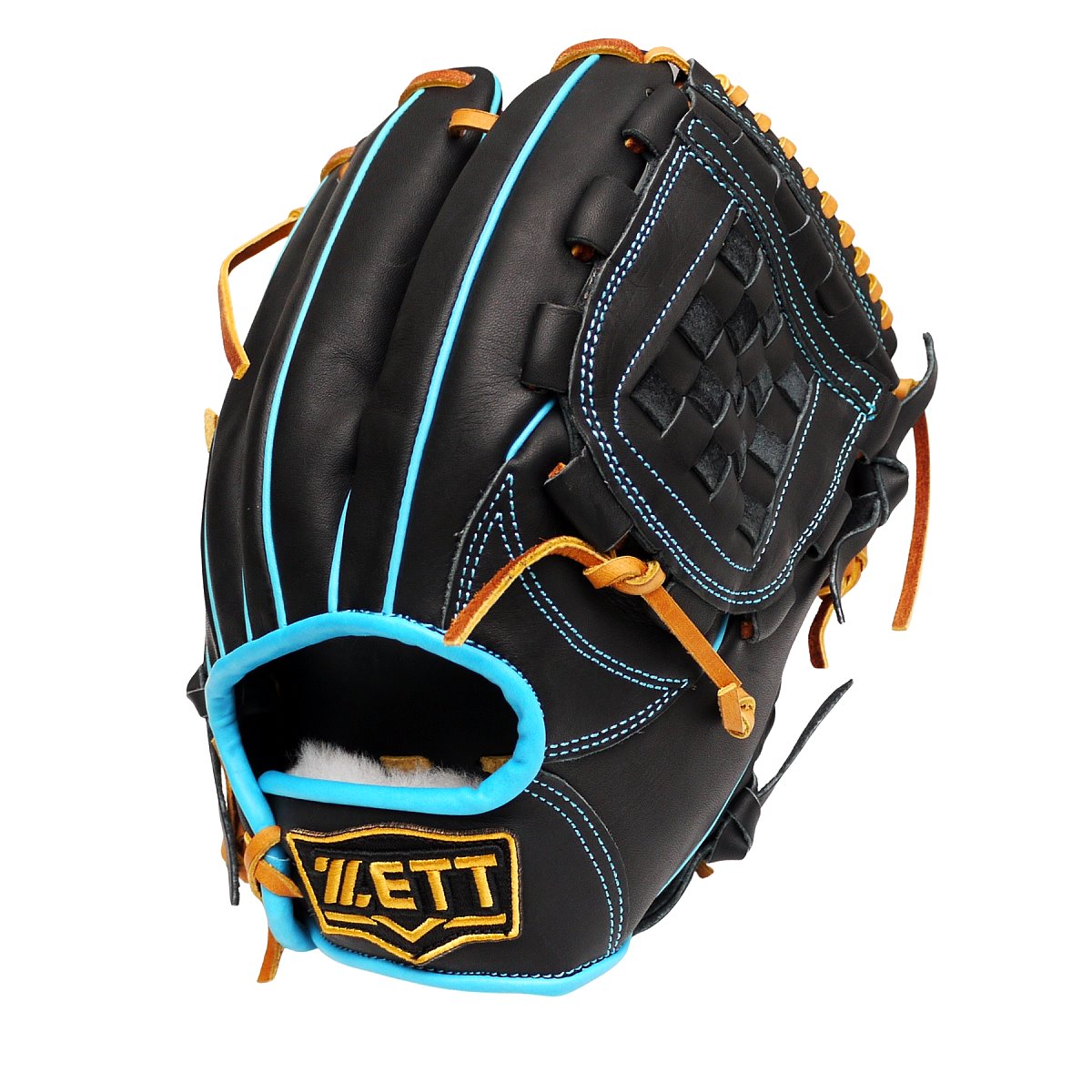 ZETT Pro Model Elite 11.75 inch Infielder Glove - Black/Skyblue