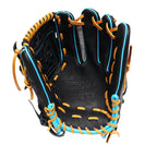 ZETT Pro Model Elite 11.75 inch Infielder Glove - Black/Skyblue