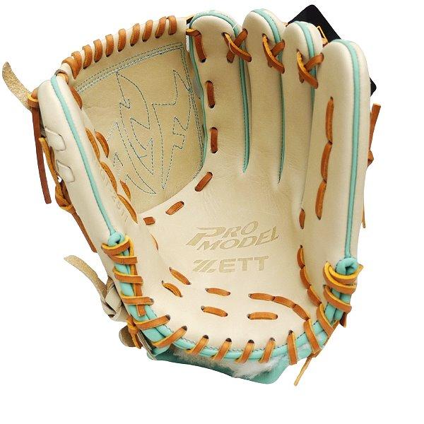 ZETT Pro Model Elite 12 inch Shintaro Fujinami Model Fastback Pitcher Glove - Beige/Skyblue #7