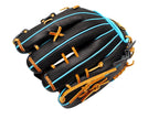ZETT Pro Model Elite 12 inch Infielder Glove - Black/Skyblue