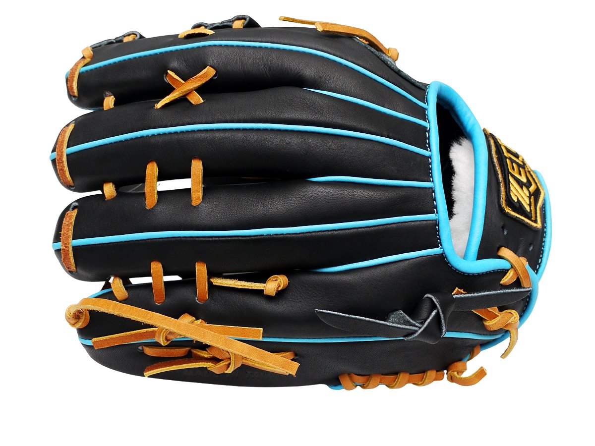 ZETT Pro Model Elite 12 inch Infielder Glove - Black/Skyblue