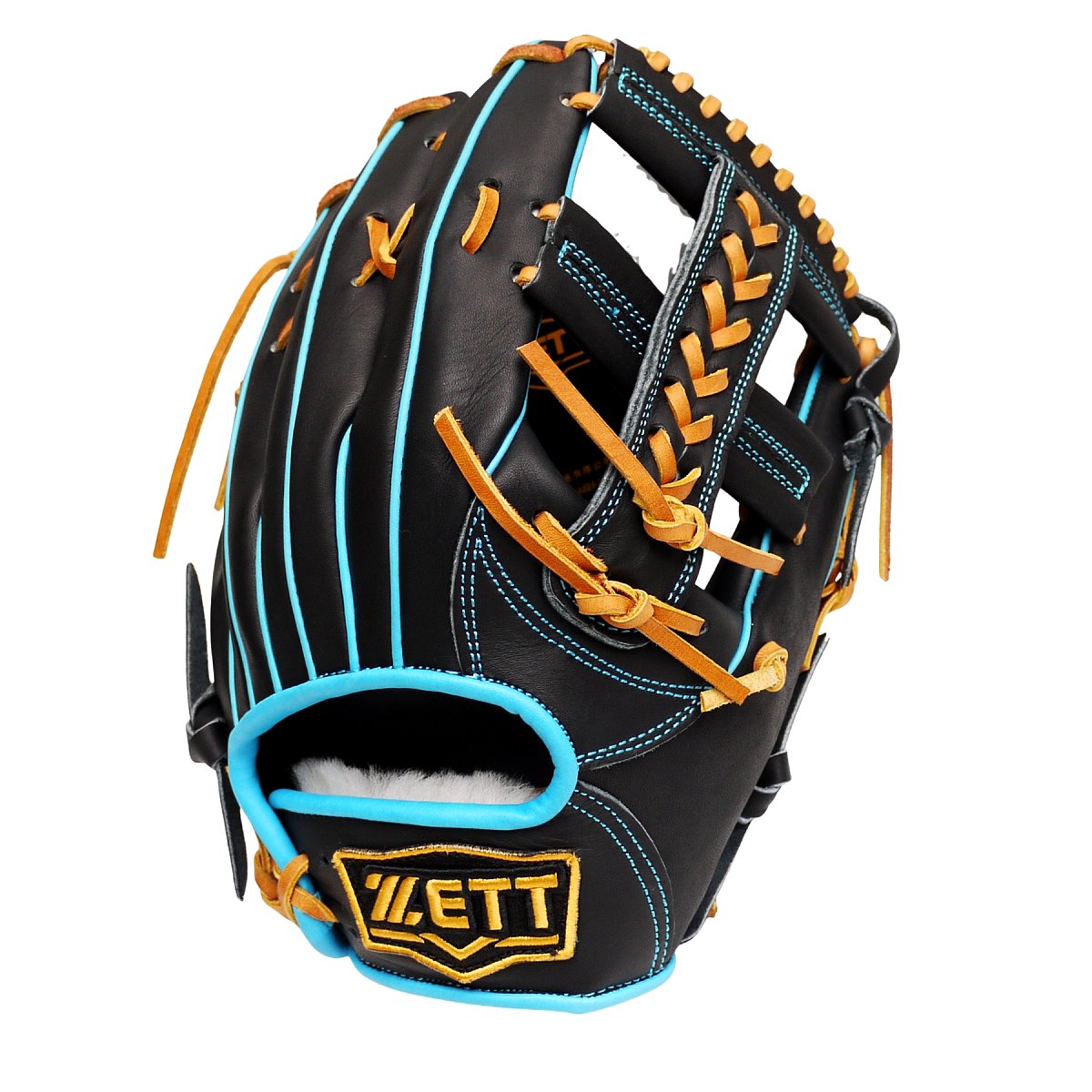 ZETT Pro Model Elite 12 inch Infielder Glove - Black/Skyblue