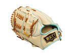 ZETT Pro Model Elite 12 inch Left Hand Throw Pitcher Glove - Beige/Skyblue #1
