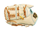 ZETT Pro Model Elite 12 inch Left Hand Throw Pitcher Glove - Beige/Skyblue #4