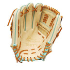 ZETT Pro Model Elite 12 inch Left Hand Throw Pitcher Glove - Beige/Skyblue #7