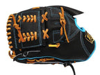 ZETT Pro Model Elite 12 inch Left Hand Throw Pitcher Glove - Black/Skyblue #4