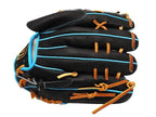 ZETT Pro Model Elite 12 inch Left Hand Throw Pitcher Glove - Black/Skyblue #5