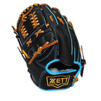 ZETT Pro Model Elite 12 inch Left Hand Throw Pitcher Glove - Black/Skyblue #6