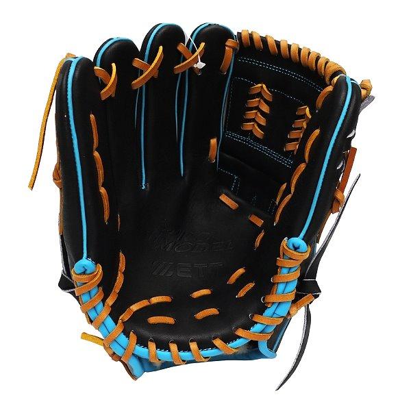 ZETT Pro Model Elite 12 inch Left Hand Throw Pitcher Glove - Black/Skyblue #7