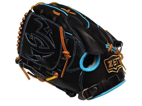 ZETT Pro Model Elite 12 inch Left Hand Throw Shintaro Fujinami Model Fastback Pitcher Glove - Black/Skyblue #1