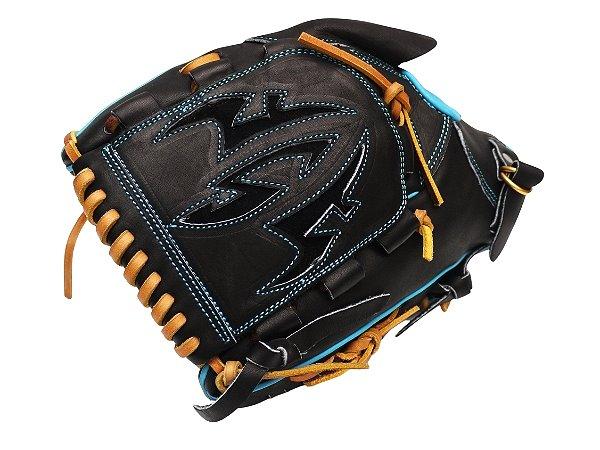 ZETT Pro Model Elite 12 inch Left Hand Throw Shintaro Fujinami Model Fastback Pitcher Glove - Black/Skyblue #2