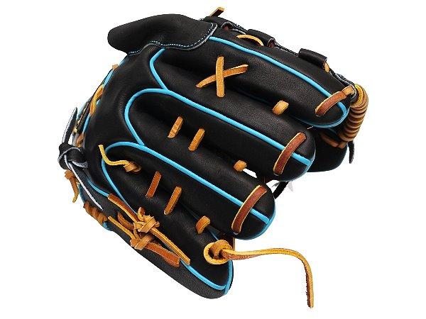 ZETT Pro Model Elite 12 inch Left Hand Throw Shintaro Fujinami Model Fastback Pitcher Glove - Black/Skyblue #3