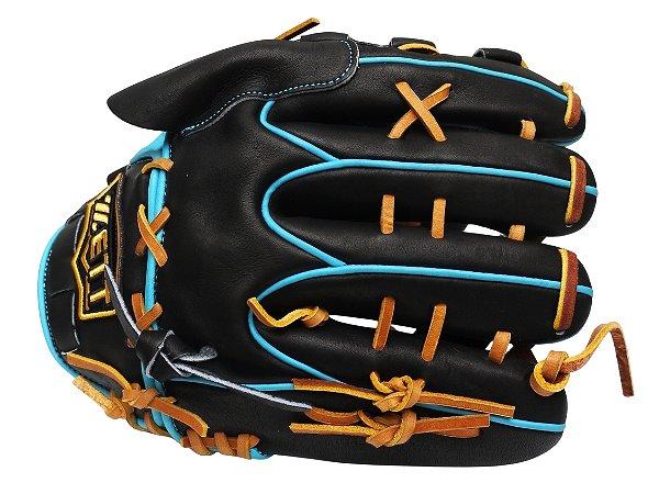 ZETT Pro Model Elite 12 inch Left Hand Throw Shintaro Fujinami Model Fastback Pitcher Glove - Black/Skyblue #5