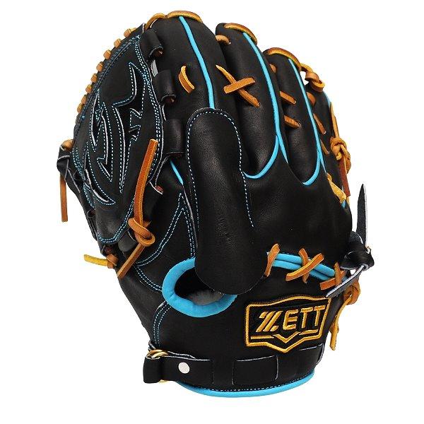 ZETT Pro Model Elite 12 inch Left Hand Throw Shintaro Fujinami Model Fastback Pitcher Glove - Black/Skyblue #6