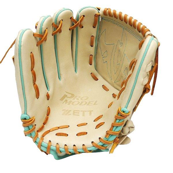 ZETT Pro Model Elite 12 inch Left Hand Throw Shintaro Fujinami Model Fastback Pitcher Glove - Beige/Skyblue #7