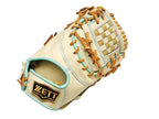 ZETT Pro Model Elite 12.5 inch First Base Mitt - Beige/Skyblue #1