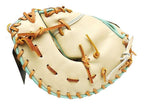 ZETT Pro Model Elite 12.5 inch First Base Mitt - Beige/Skyblue #3