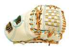 ZETT Pro Model Elite 12.5 inch First Base Mitt - Beige/Skyblue #4