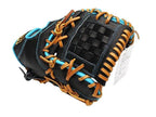 ZETT Pro Model Elite 12.5 inch First Base Mitt - Black/Skyblue #2