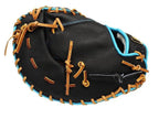 ZETT Pro Model Elite 12.5 inch First Base Mitt - Black/Skyblue #5