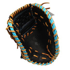 ZETT Pro Model Elite 12.5 inch First Base Mitt - Black/Skyblue #7