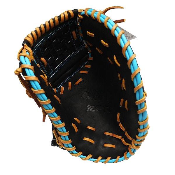 ZETT Pro Model Elite 12.5 inch First Base Mitt - Black/Skyblue #7