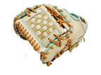 ZETT Pro Model Elite 12.5 inch Left Hand Throw First Base Mitt - Beige/Skyblue #2