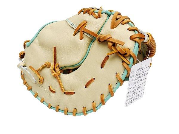 ZETT Pro Model Elite 12.5 inch Left Hand Throw First Base Mitt - Beige/Skyblue #3