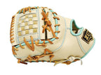 ZETT Pro Model Elite 12.5 inch Left Hand Throw First Base Mitt - Beige/Skyblue #4